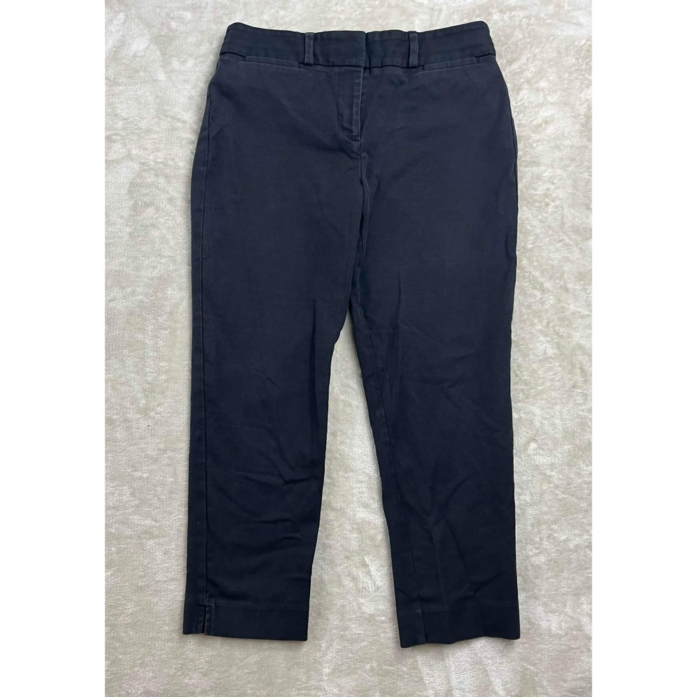 Ann Taylor LOFT Julie The Riviera Pant Black Cotton Blend Cropped Trousers Sz 10